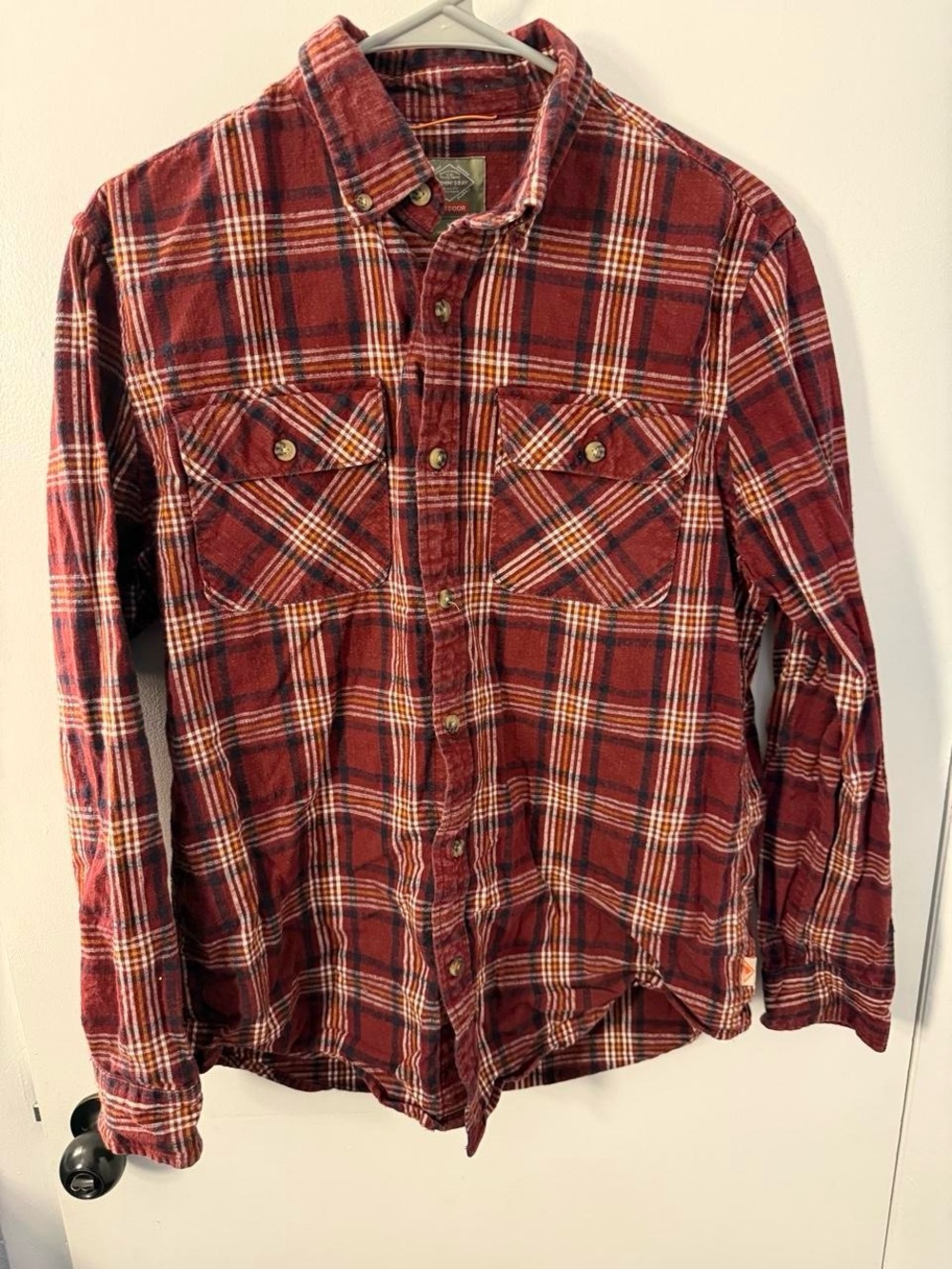 St. John's Bay Red Plaid Button-Down Shirt